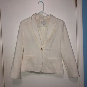 solid white blazer